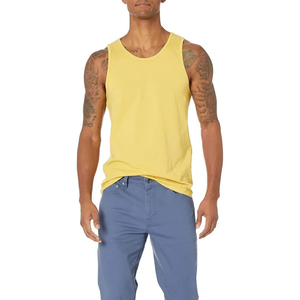 Men white tank <b>top</b> classic ribbed cotton undershirt basic <b>layering</b> sleeveless tee casual summer gym fitness activewear wholesale - Product Image 5