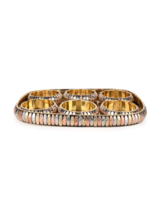 Bandeja Moderna de Lujo, Hecha a Mano, Pulida, con 6 Recipientes, Multiusos, para Servir Frutos Secos, de Cobre y Latón, para Toda Ocasión, Venta al Por Mayor - Product Image 4