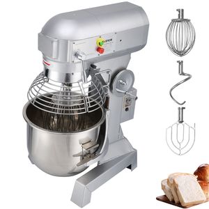 110V Commercial Food Mixer 3 velocità regolabili 105/180/408 RPM Heavy Duty acciaio inossidabile ciotola ganci per impastare frullini panetterie - Product Image 1