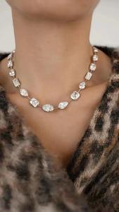 สร้อยคอเพชรคุณภาพเยี่ยม ดีไซน์คลาสสิก สำหรับผู้หญิง เหมาะสำหรับโอกาสพิเศษ ราคาโรงงาน - Product Image 3