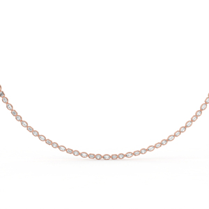 14K 18K Lab Grown Diamond Tennis Necklace Marquise Oval Emerald Cut Gold Bezel <b>Set</b> Multi Shape Luxury Choker Fine Wedding Party - Product Image 5