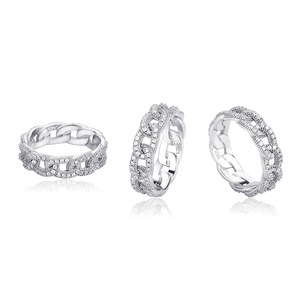Anillo de Cadena Ligero para Hombre de Plata 925 con Diamantes Cultivados en Laboratorio Certificados, Joyería de Moda Hip Hop con Incrustaciones de Diamantes - Product Image 6