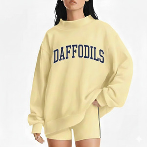 Pull en maille oversize à col montant pour femme, coupe décontractée, style streetwear, idéal pour l'hiver, confortable et chaud au quotidien - Product Image 1