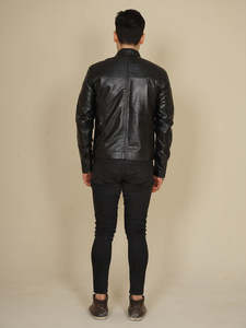 Custom High Quality Men's Genuine Leather <b>Jacket</b> Slim Fit Biker Motorcycle Bomber <b>Jacket</b> Black <b>Sheepskin</b> Leather Outerwear - Product Image 6