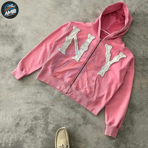 เสื้อฮู้ดดี้ปักลายสไตล์ดิสเทรสสำหรับผู้ชาย ลดราคาสุดคุ้ม สวมใส่สบาย ผลิตจากผ้าฝ้ายผสม ดีไซน์ใหม่สำหรับฤดูหนาว - Product Image 5