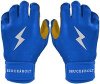Guantes de Bateo Duraderos de Cuero Azul para Zurdos, con Acolchado y Cierre de Velcro, Unisex, para Adultos, para Entrenamiento