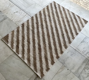 TRENDY MODERN INDIAN HAND <b>WOVEN</b> JUTE COTTON <b>FLAT</b> <b>WOVEN</b> NON-SLIP DHURRIE <b>RUG</b> for HOME KITCHEN DOOR STRIPES PICNIC - Product Image 1