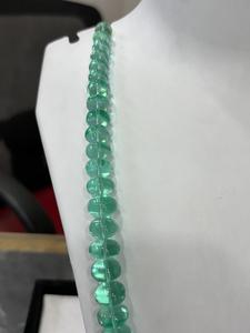 Collier ras-de-cou vert émeraude en perles rondelles, pierre synthétique, 1 brin, bijou pour cadeau de boutique - Product Image 2