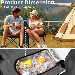 Sedia da Campeggio Portatile Contemporanea con Ombrellone Rimovibile per Viaggi e Picnic (Nera) - Product Image 4