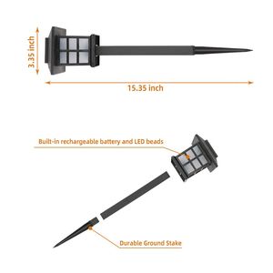 Spedizione Gratuita 6 Lanterne Solari a LED Bianche per Cortile e Giardino Esterno Alimentate a Batteria DC YJ - Product Image 3