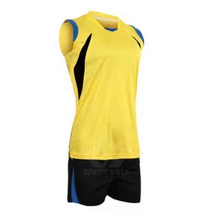 Custom Yellow Volleyball Jersey Tank Top Sublimated Moisture Wicking 100% Polyester Unisex Adult All-Season <b>Athletic</b> Sports - Product Image 1