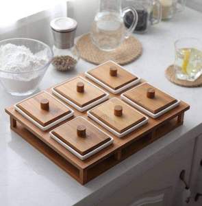 Handmade Eco-Friendly Modern Wooden Dry Fruit <b>Box</b> with Multiple Compartments Perfect for Serving Nuts <b>Sweets</b> and Snacks at Home - Product Image 1