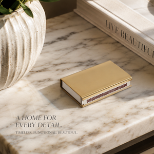 Luxury Brass <b>Matchbox</b> Holder Decorative Metal Match Box Cover Elegant Tabletop Accessory for Home Decor and Candle Lighting Use - Product Image 2