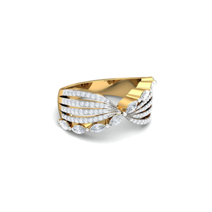 Luxury Yellow <b>Gold</b> <b>Cocktail</b> <b>Ring</b> With Round Brilliant Cut Diamonds Pave Setting For Women Engagement - Product Image 2