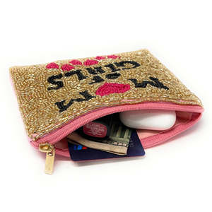 Monedero de cuentas hecho a mano con cremallera y pompón, regalo para mamá de niñas, accesorio de viaje para mujeres y niñas, gran capacidad, suave y duradero - Product Image 2