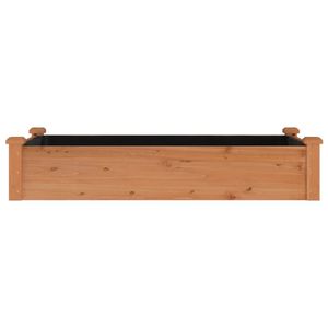 Jardinera Elevada de Madera de Abeto Marrón Sólido con Tela No Tejida para Arreglos Estacionales en Exteriores - Product Image 4