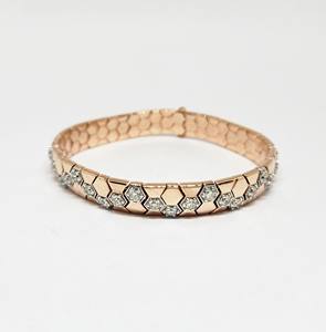 14K oro joyería fina panal patrón tenis pulsera para hombres mujeres Natural FG SI diamantes IGI diamante pulseras brazaletes - Product Image 1