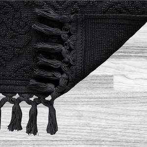 Tapis de bain en coton jacquard fabriqué à la machine avec motif ondulé antidérapant, tapis de bain de luxe - Product Image 6