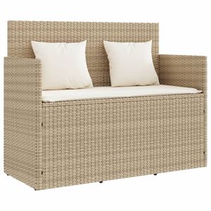Banc de jardin standard en polyrotin beige et acier, collection de bancs de patio - Product Image 2