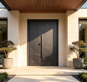 Royal Luxury Modern Wrought Iron Security Entrance Door Sophisticated Design Rust-Resistant Properties Easy Assembly <b>Swing</b> Open - Product Image 3