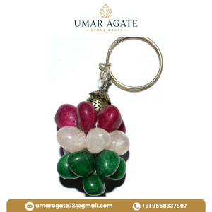 Llavero de Cuarzo Natural Transparente Umar Agate con Mosquetón Enrollado en Alambre - Ligero, Impermeable, Portátil, Ideal para Regalo - Product Image 5