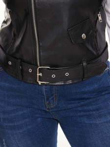 Chaqueta de cuero de invierno a prueba de viento para mujer, diseño elegante, sin mangas, con capucha, chaquetas de cuero de invierno para mujer - Product Image 6