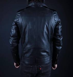 Veste en cuir véritable d'inspiration vintage, style formel, coupe-vent, design urbain pour motard - Product Image 2