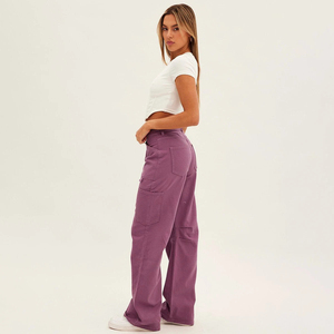 Pantalones Jogger Holgados de Algodón y Spandex de Diseño Clásico Personalizado OEM para Mujer, de Alta Calidad, Estilo Vintage, Cintura Alta, Corte Cargo, Ajustados y Planos para Verano - Product Image 4
