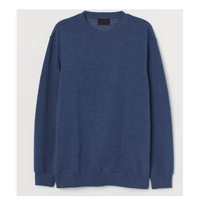 Sudadera Personalizada con Cuello Redondo, 100% Algodón, Color Azul Marino Jaspeado, Estilo Pullover, Lisa, para Hombre, Unisex, Estilo Urbano, Felpa, Corte Regular - Product Image 1