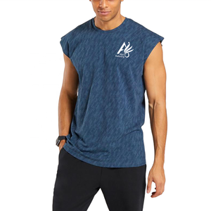 Débardeur de gymnastique sur mesure de haute qualité pour hommes coupe ample sans manches avec débardeurs musculaires Style décontracté Polyester Spandex matériel - Product Image 1