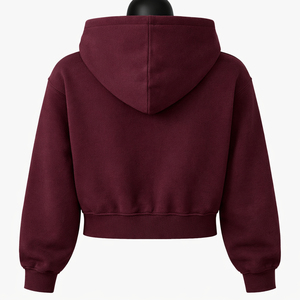 Nouveau Sweat à Capuche Zippé pour Homme Couleur Bordeaux avec Poche Avant, Veste Polaire Décontractée Coupe Classique pour l'Automne – Prix de Gros - Product Image 5