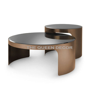 French Style Elegant Metal <b>Table</b> with <b>Gold</b> Frame Ornate Detailing <b>Nesting</b> Coffee <b>Table</b> for Entryways Crafts Product - Product Image 3