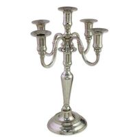 Candélabre en or rose pour décoration de sol, finition brillante, centre de table fait main, porte-bougie à 5 bras, candélabre de luxe