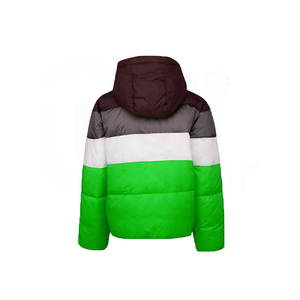 Hooded Color Blocking Puffer Jacket Windproof Casual Winter <b>Coat</b> Polyester Filling Regular Length Unisex Green White Gray <b>Maroon</b> - Product Image 5