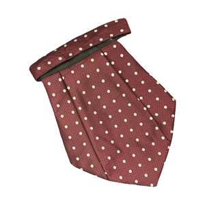 Accesorio de moda de corbata punteada blanca y Borgoña elegante - Product Image 1