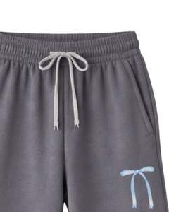 Grey Bow Print Hoodie And <b>Jogger</b> Set <b>Women</b> Oversized <b>Fleece</b> Tracksuit Cozy Casual Pullover Sweatshirt Pants Set Winter Wear Plus - Product Image 5