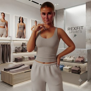 เสื้อกล้ามออกกำลังกายผู้หญิง REXFITSPORTS 2026 สกรีนโลโก้ได้ ทรงเข้ารูป ไม่มีแขน เหมาะสำหรับยิม โยคะ ฟิตเนส เสื้อครอปท็อป รับผลิตแบรนด์ส่วนตัว - Product Image 4