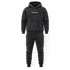 Chándal de invierno personalizado con logo bordado y estampado, estilo urbano, con capucha, efecto deslavado, 100% algodón polar, peso medio, transpirable - Product Image 1