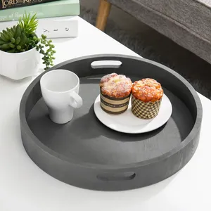 Round Ceramic Eco-Friendly American Style <b>Serving</b> Tray <b>Set</b> Solid Color Minimalist Design Durable Platter for Dining Catering Use - Product Image 6