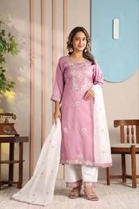 Ensemble de kurta en coton ethnique élégant avec dupatta de créateur - Product Image 5