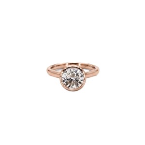 Bague de fiançailles solitaire en or massif 10K 14K 18K avec diamant de laboratoire rond brillant certifié IGI, serti clos, vente en gros - Product Image 2