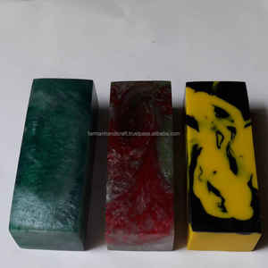 Blocs de manches de couteau en résine, jaune, noir, bleu, vert, marbré, matériau personnalisé pour la fabrication de couteaux, à prix avantageux - Product Image 5