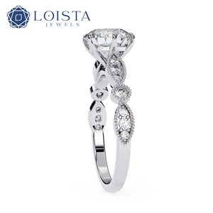 Loista แหวนหมั้นเพชรทรงกลมแพลทินัมสำหรับผู้หญิงได้รับการรับรอง Gia สไตล์คลาสสิก - Product Image 2