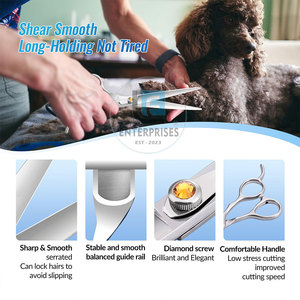 Ciseaux de toilettage pour animaux de compagnie en acier inoxydable de haute qualité et durables - Vente en gros, étiquette privée - Product Image 6