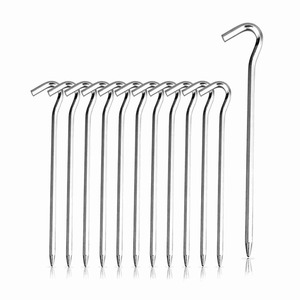 Piquets de tente en métal de qualité supérieure, de qualité industrielle, robustes, galvanisés, antirouille, pour toutes les saisons, pour l'extérieur - Product Image 2