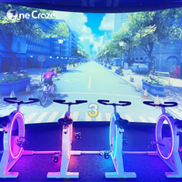 Simulateur de cyclisme dynamique VR/AR avec projection interactive, vélo de jeu avec projecteur, équipement de fitness sportif commercial pour salle de sport