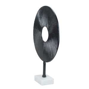 Jaffs Exports Circular Geometric Sculpture Handmade Artistic Tabletop Decor Modern Style Living Room 45.5cm Height Aluminium - Product Image 3