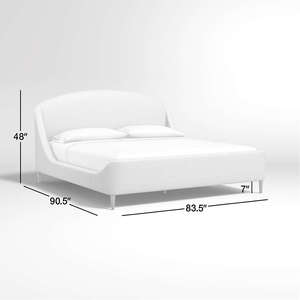 Wholesale Luxury Curved Upholstered <b>Bed</b> | Velvet Shelter <b>Platform</b> <b>Bed</b> <b>Frame</b> - Product Image 2