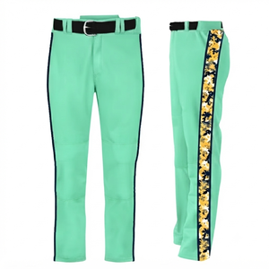 TRENDY 2026 Mint Green Baseball Pants Player Name Pattern Anti-Bacterial Durable <b>Athletic</b> Team Uniform Breathable 100% - Product Image 1
