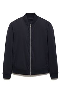 Chaqueta Bomber Ecológica Color Borgoña para Hombre, Cuello Alto con Cierre de Cremallera, Prenda Exterior Informal de Corte Regular y Color Sólido - Product Image 4